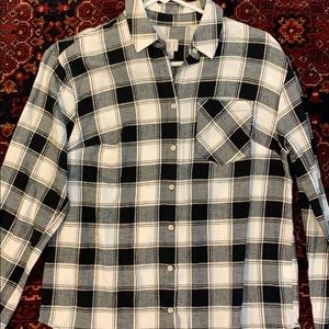Black and White with glitter details plaid shirt